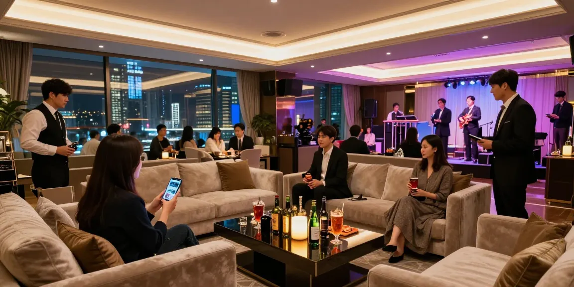 강남 쩜오의 고급스러운 프라이빗 룸과 세련된 분위기