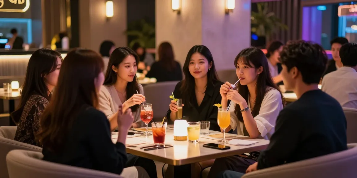 강남유앤미에서 친구들과 함께 즐거운 밤을 보내는 세련된 공간의 모습