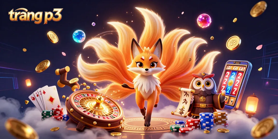 Experience excitement with trang p3 as glowing nine-tailed fox and wise owl revel in dazzling casino elements.
