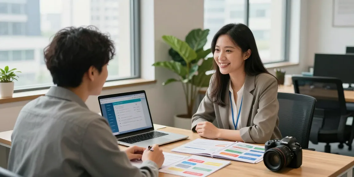 Personalized consultation for 오피코리아 services in a welcoming office setting.