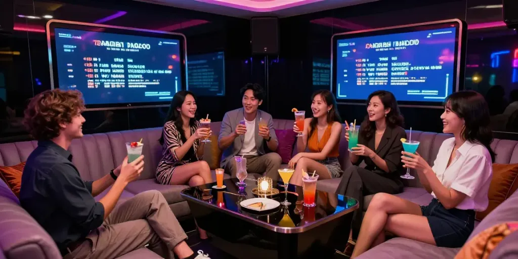 강남달토에서 즐거운 밤을 보내는 사람들