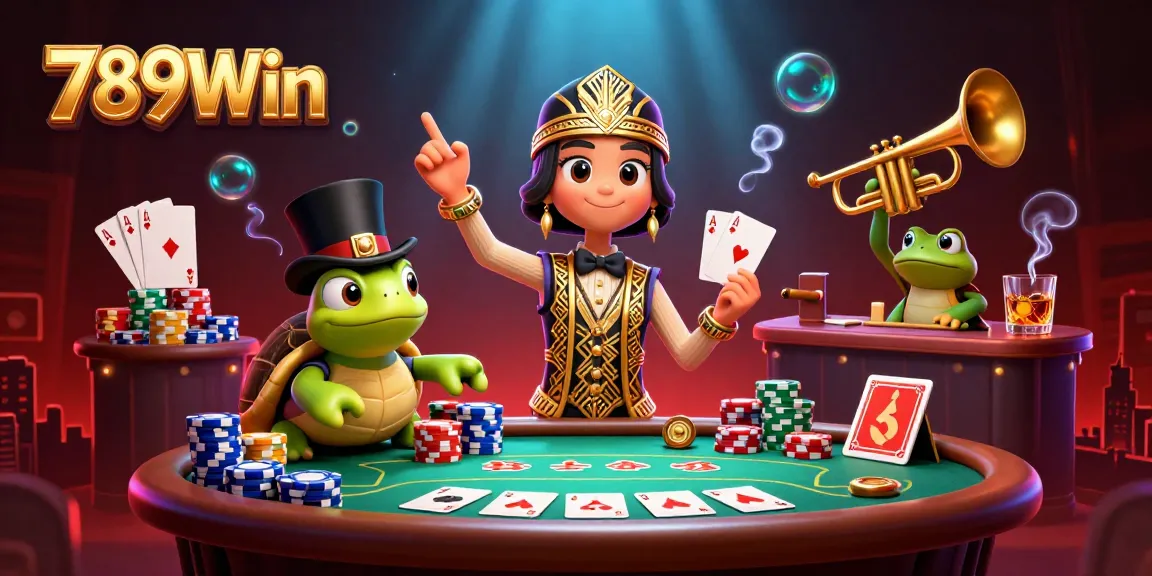Experience the excitement of 789Win with vibrant characters and rich casino elements in a dynamic 3D scene.