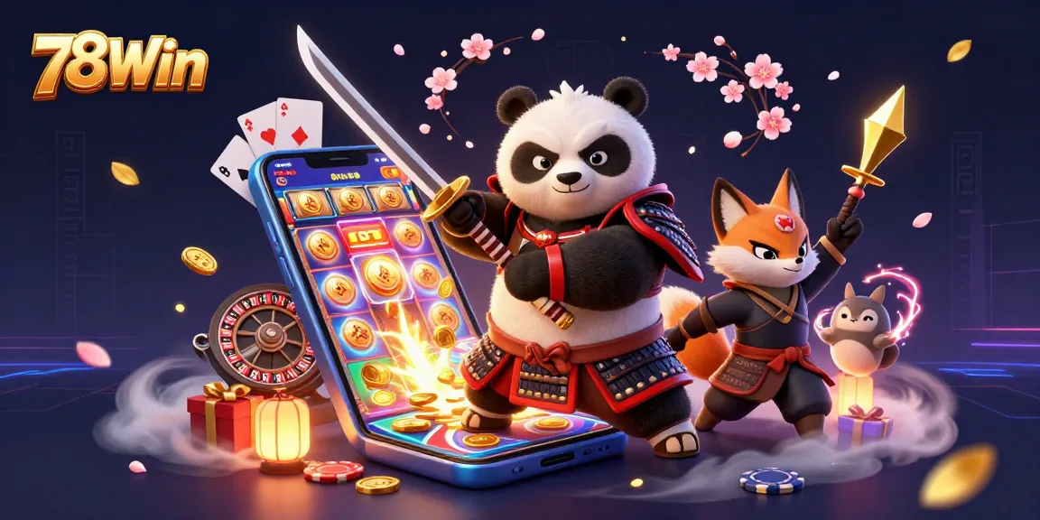 Engage in slot excitement with 78Win's vibrant gaming scene featuring dynamic characters and thrilling action.