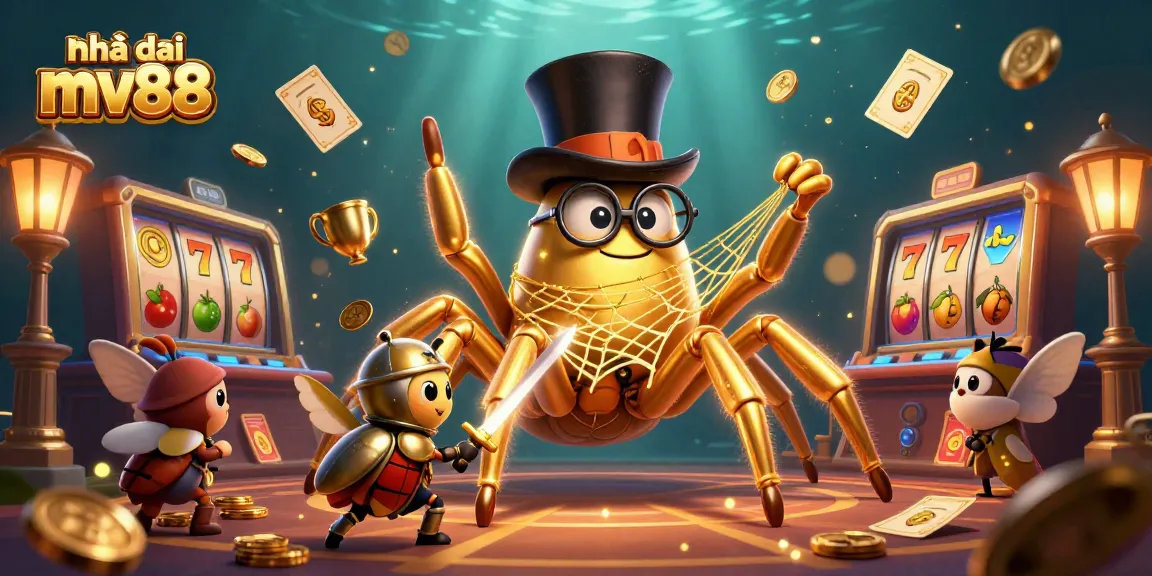 Bet on exciting jackpots with Nhà cái mv88 showcasing a vibrant casino scene with unique characters and elements.