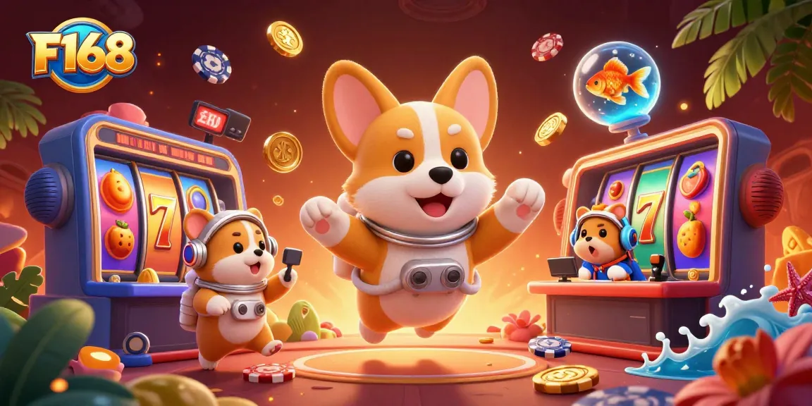 Experience thrilling slot jackpots with F168 in this vibrant space casino illustration!